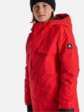 Boy Burton Covert 2.0 Bright Red Hooded Jacket - Size 10 Medium